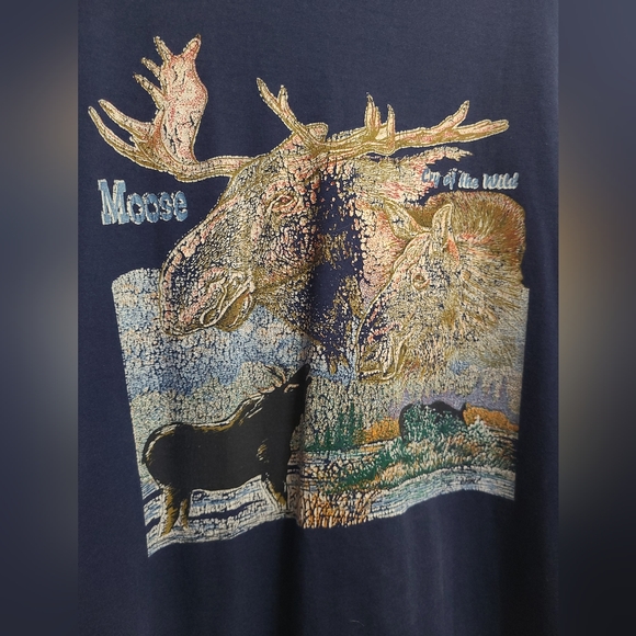 Vintage - 90s Single Stitch Moose Graphic - Size XXL - Picture 3 of 7